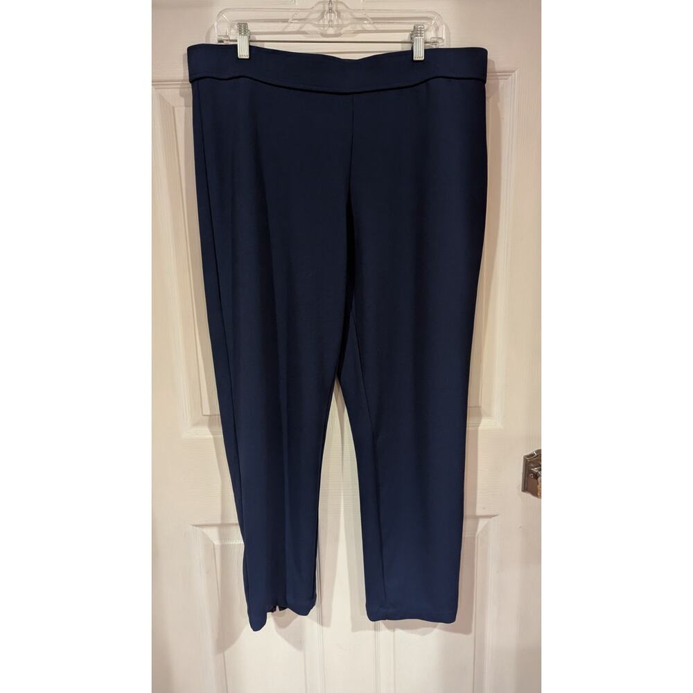 H by Halston Pants‎ Women's Size XL Navy Blue Pull On Pants Casual Easy Career